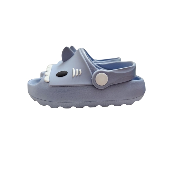 Okie‎ Dokie Blue Shark Kids Slip-On Slippers Boys Summer Toddler Slide Sandals - Picture 4 of 7